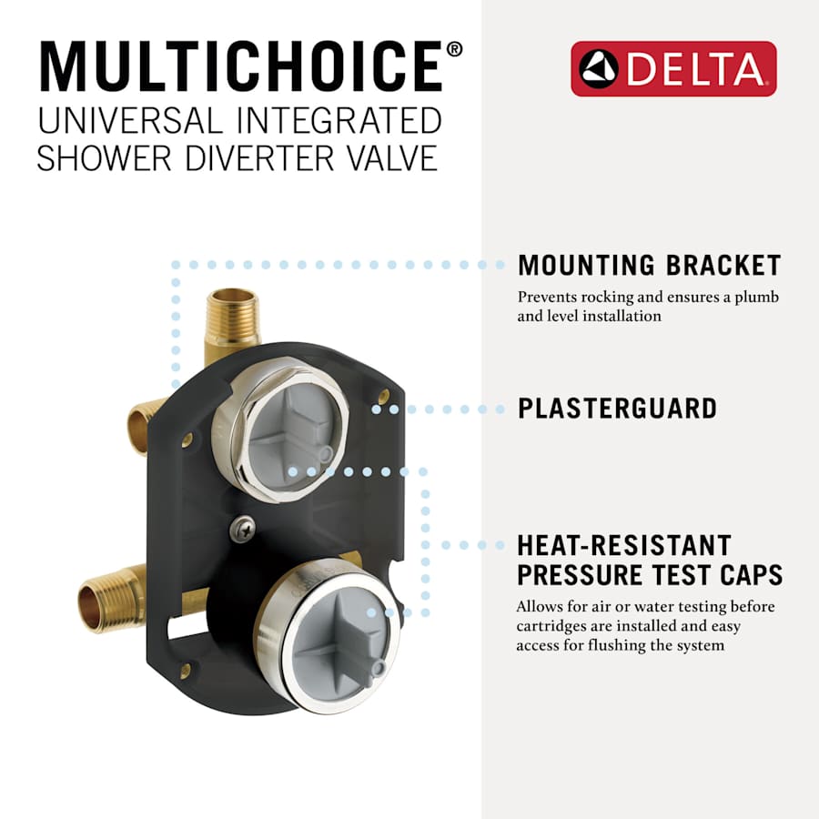Multichoice Shower Only Universal Rough In with Three Port Diverter - No Tub Outlet