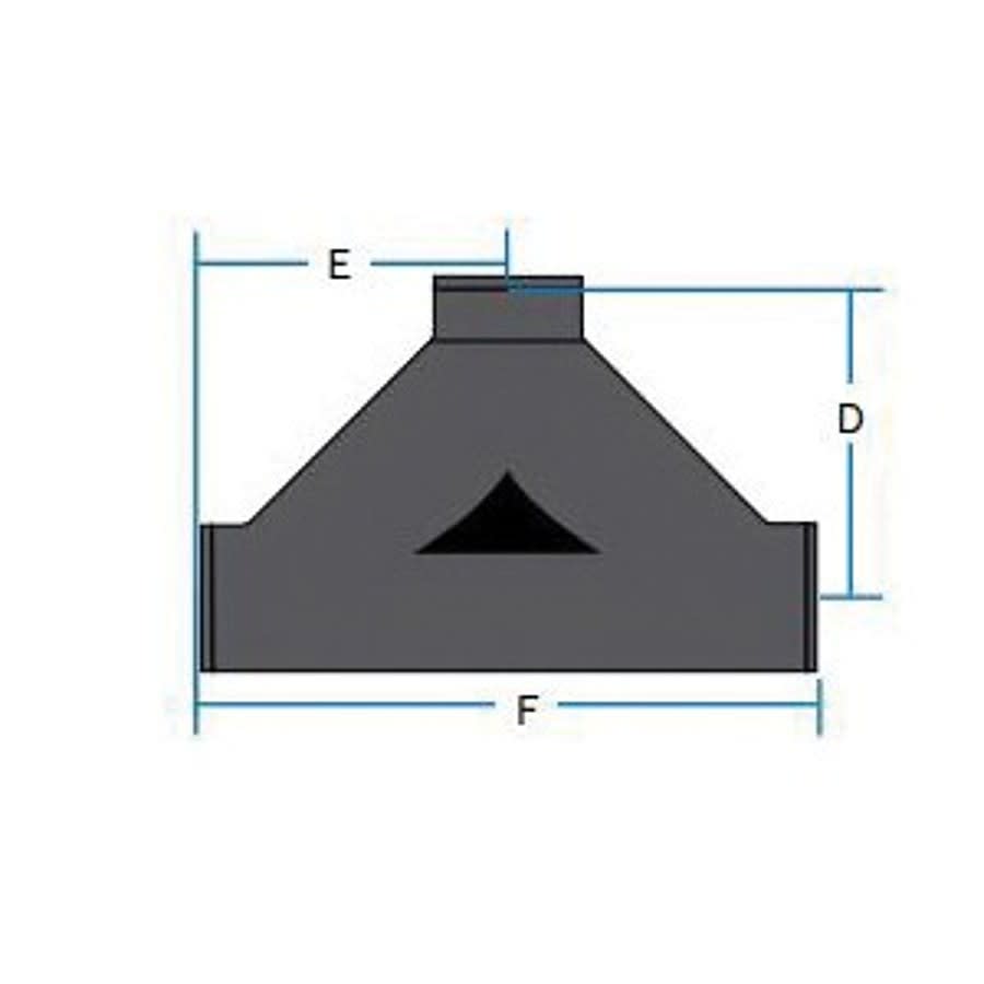 2-Way Cleanout, 3 x 3 x 4 in, No Hub, Cast Iron