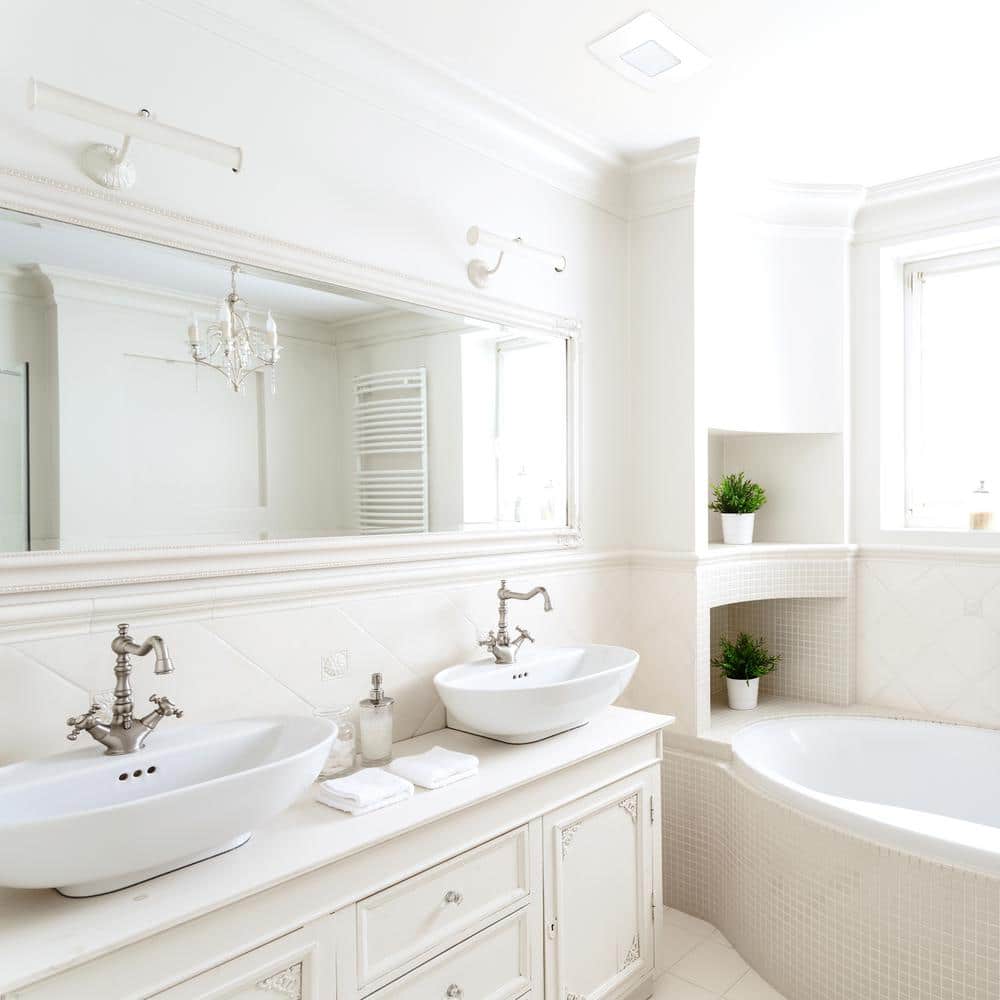 80 CFM Ceiling/Wall Mount Easy Roomside Installation Bathroom/Bath Exhaust Fan with Adjustable LED Lighting, ENERGY STAR