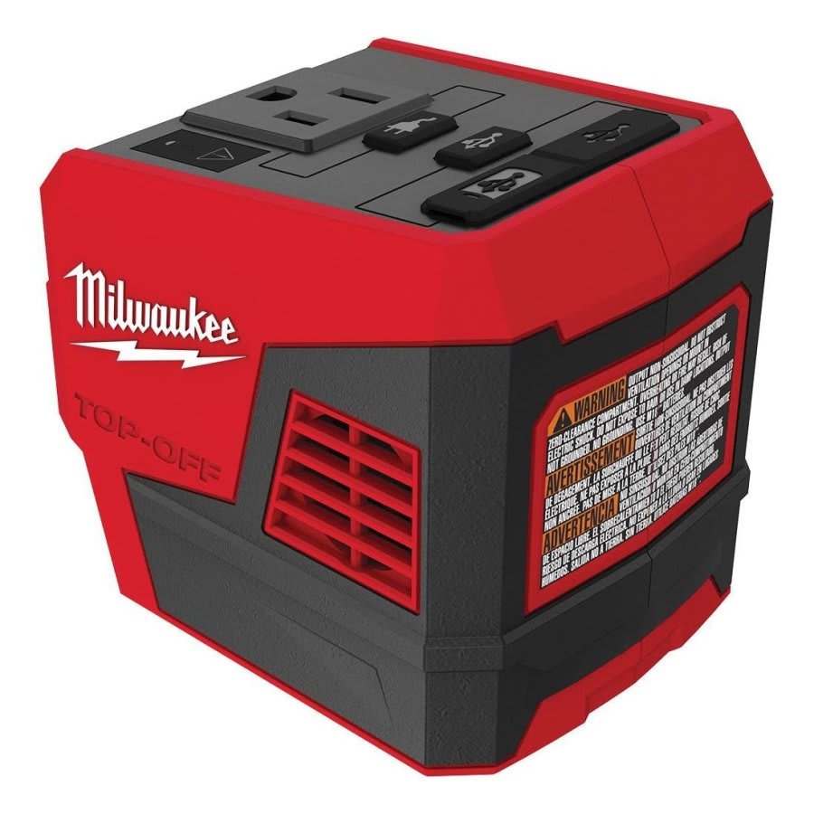 M18™ TOP-OFF™ Portable Power Supply Inverter With (1) 120 VAC Outlet, (1) USB-C PD Port and (1) USB-A Port, For Use With M18™ Batteries, 175 W, 18 V