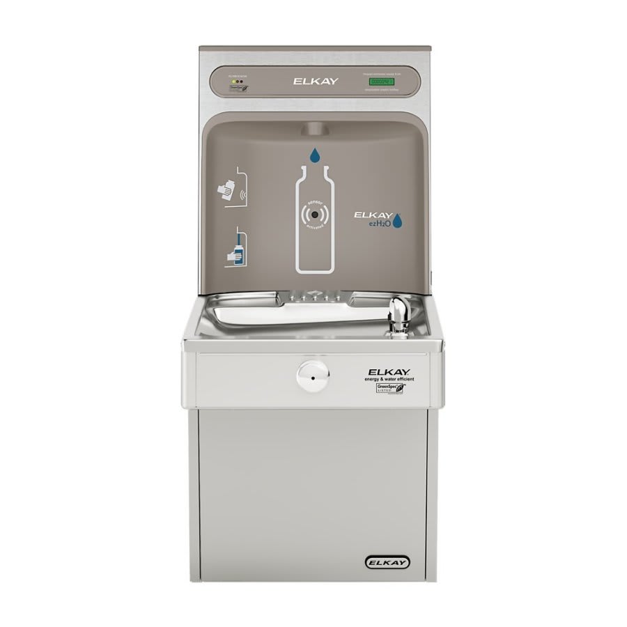 ezH2O Bottle Filling Station and Single High Efficiency Vandal-Resistant Cooler Filtered Refrigerated Stainless