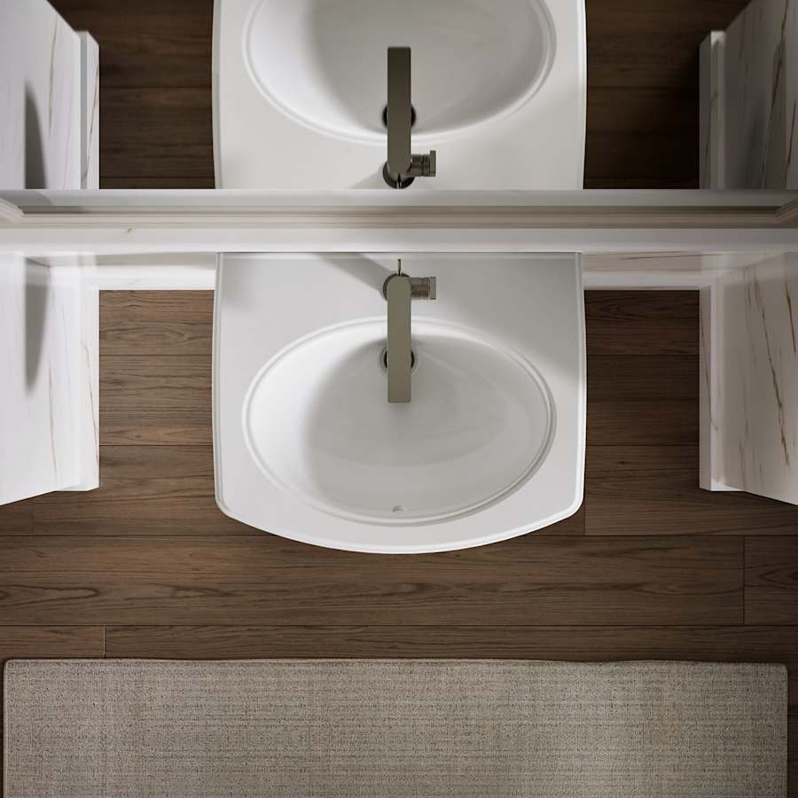 Pinoir 18" Wall Mounted Bathroom Sink with 1 Hole Drilled and Overflow