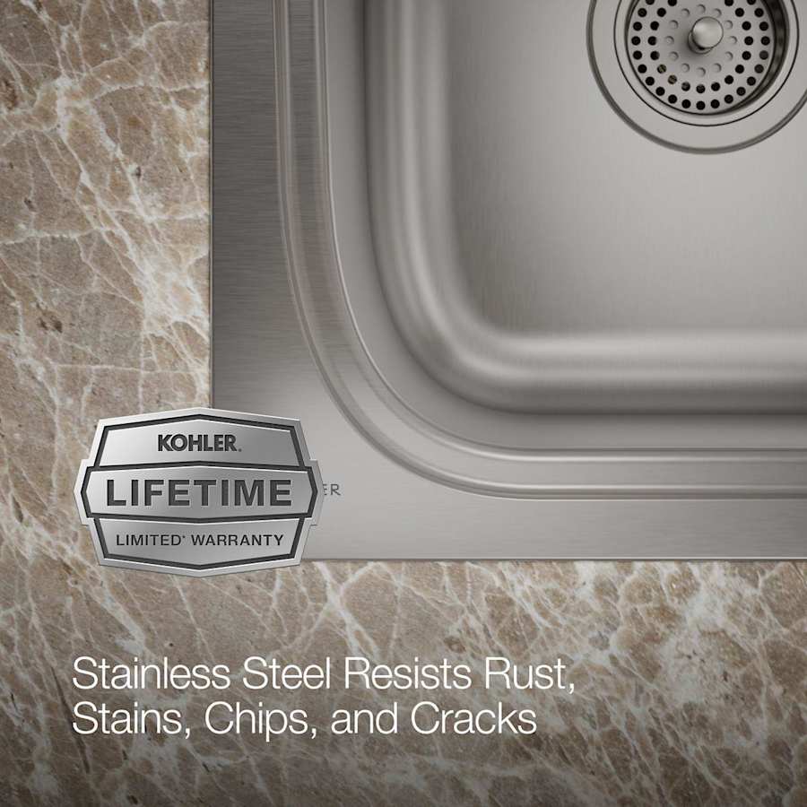 Verse 33" Double Basin Drop In Stainless Steel Kitchen Sink With Three Faucet Holes