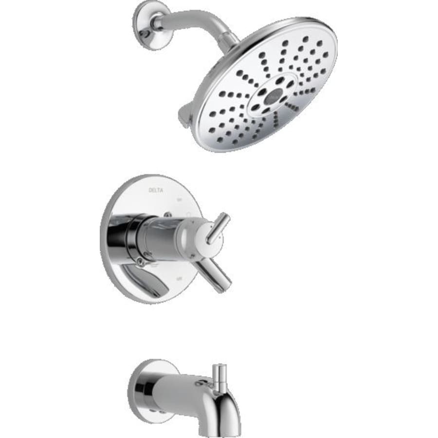 Trinsic Tempassure 17T Series Dual Function Thermostatic Tub and Shower with H2Okinetic Shower Head and Integrated Volume Control - Less Rough-In Valve