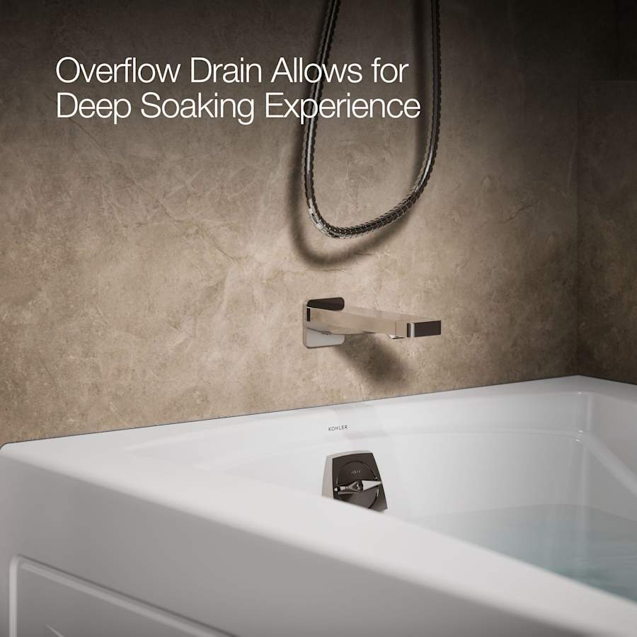 Mariposa Collection 60" Three Wall Alcove Soaking Bath Tub with Left Hand Drain, Apron, Tile Flange and Textured Bottom