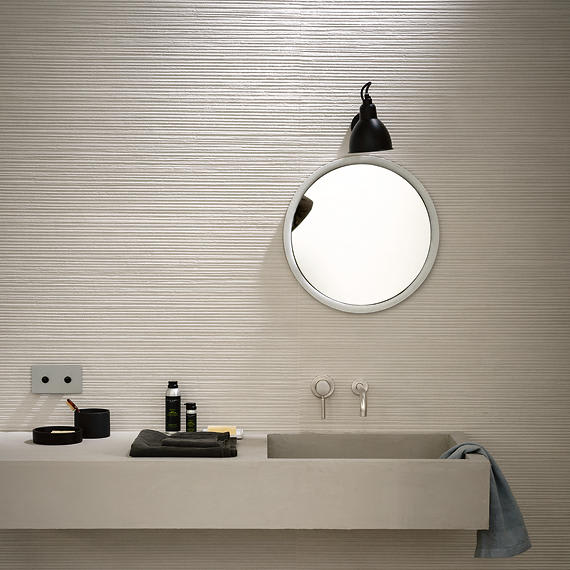 Materika Off White Rectangle, Wave 16X48 Textured