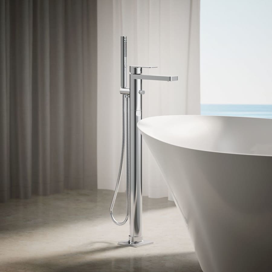 Parallel Floor Mounted Tub Filler - Includes Hand Shower