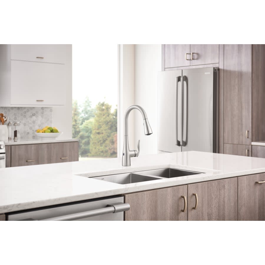 Arbor Pull-Down High Arc Kitchen Faucet with MotionSenseâ¢, Power Cleanâ¢, and Reflex⢠Technology - Includes Escutcheon Plate
