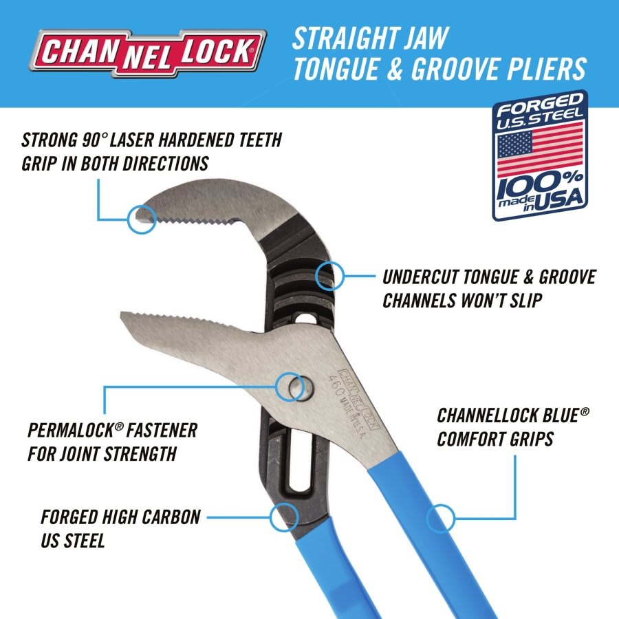16.5 in, Tongue & Groove, Straight Jaw