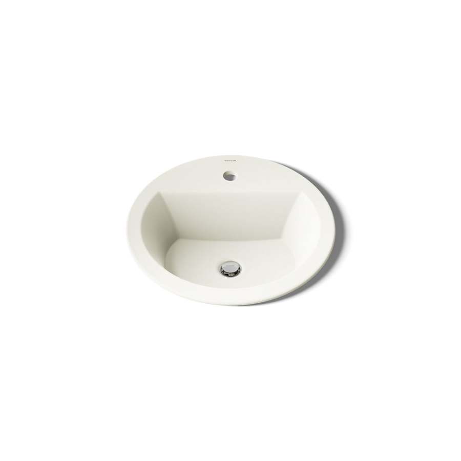 Bryant 18-7/8" Circular Vitreous China Drop In Bathroom Sink with Overflow and Single Faucet Hole