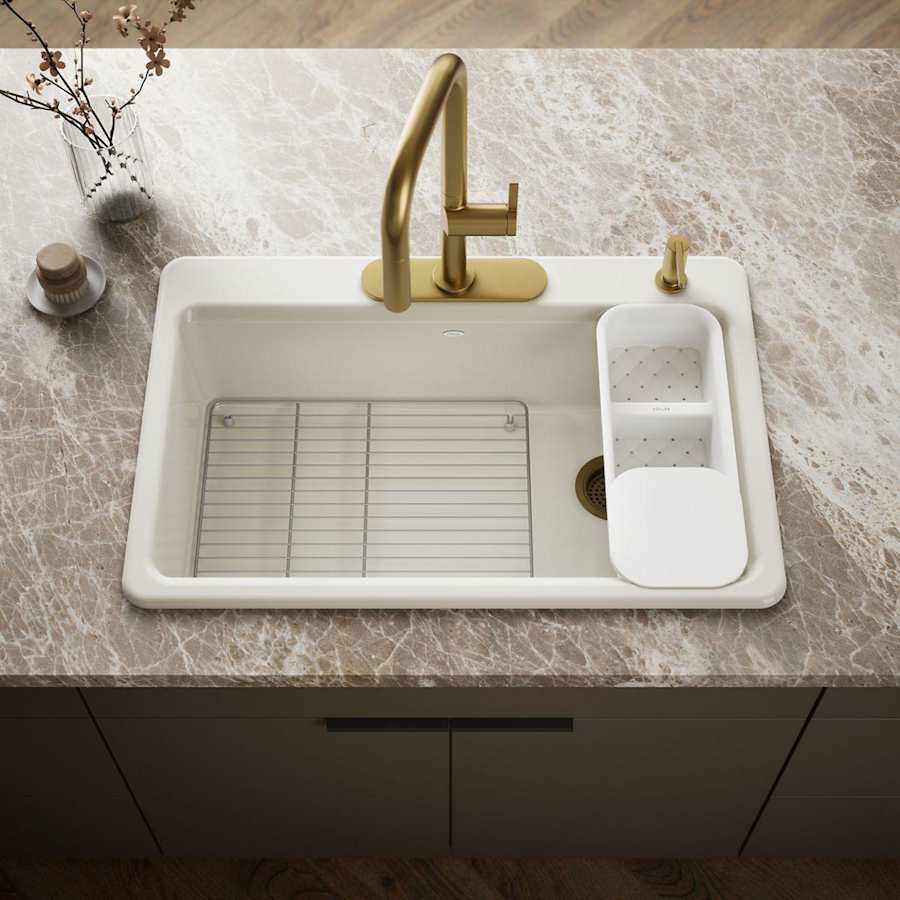 Riverby 33" Single Basin Top-Mount Enameled Cast-Iron Kitchen Sink