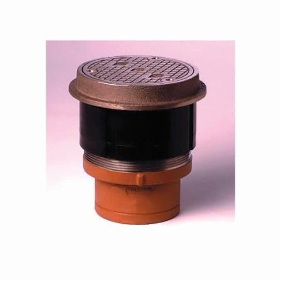 Cleanout With Top, 4 in Outlet, No Hub, 7 in Cover, Round, Nickel Bronze