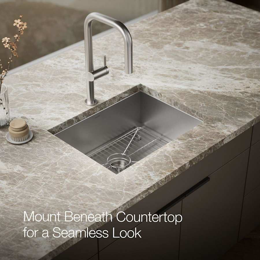 Vault 25" Single Basin Top-Mount/Under-Mount 18-Gauge Stainless Steel Kitchen Sink with SilentShield