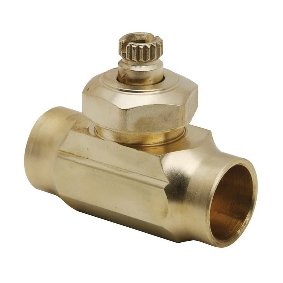 Multi Turn Straight Stop, Screwdriver Stop, 1/2 in, C x Fitting, Brass