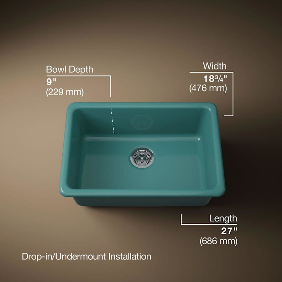 Iron/Tones 27" Undermount Single Basin Enameled Cast Iron Kitchen Sink