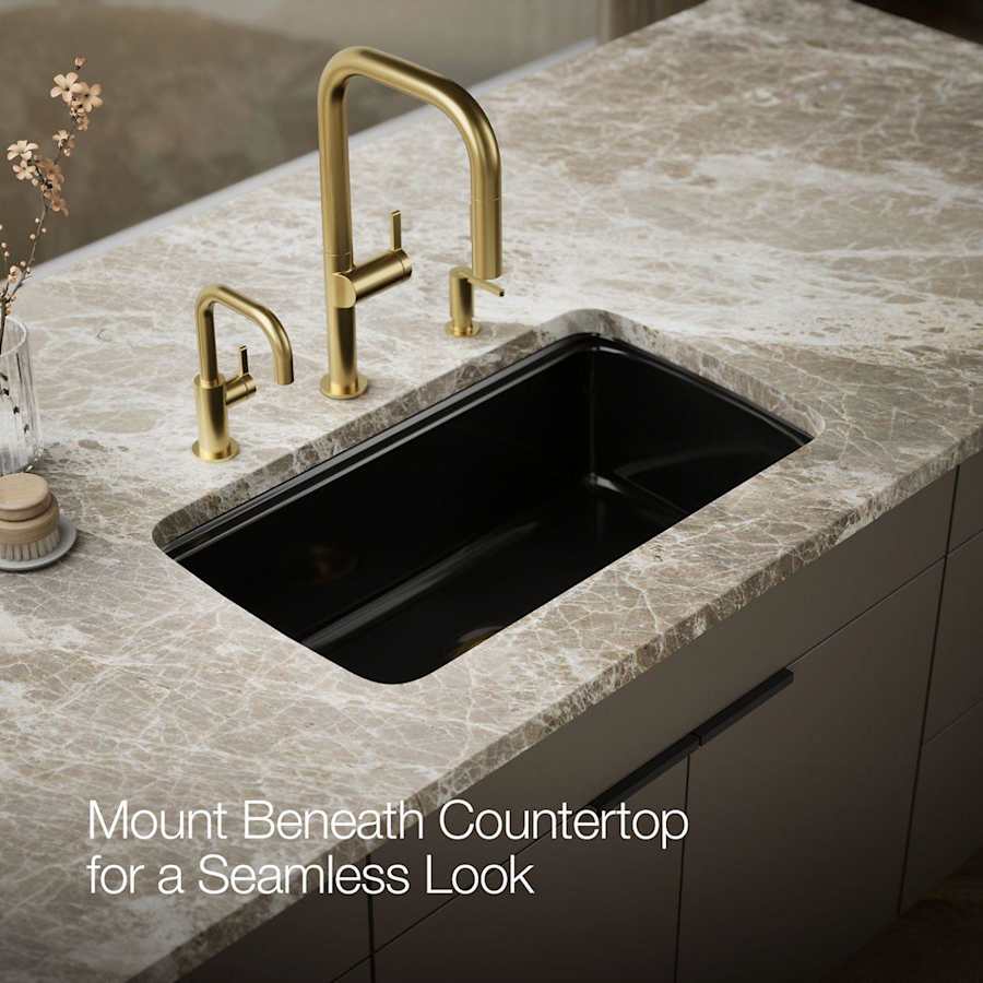 Cape Dory 33" Single Basin Under-Mount Enameled Cast-Iron Kitchen Sink