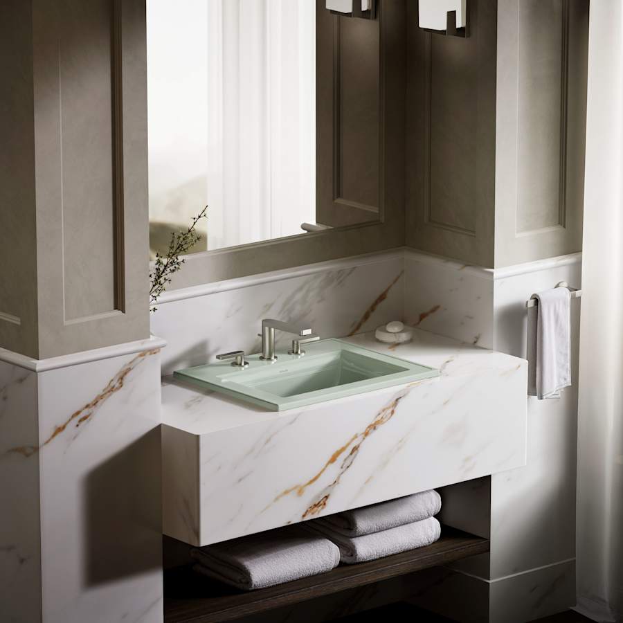 Memoirs Stately 17" Drop In Bathroom Sink with 3 Holes Drilled and Overflow