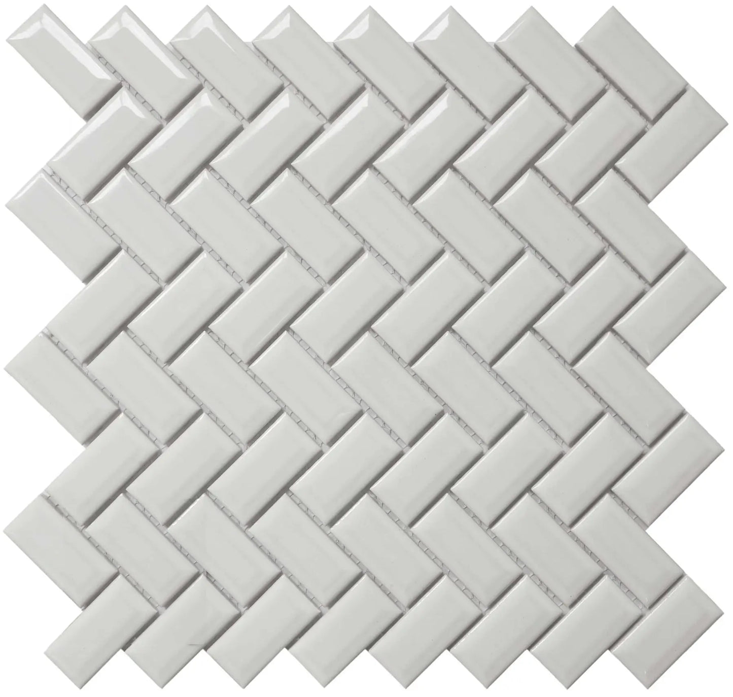 BG WH 12X12 MOS.DIAMOND HERRING.