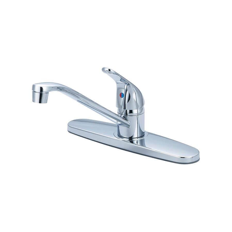 Elite Kitchen Faucet, Deck Mount, ADA, 1 Lever Handle, 3-Hole, Polished Chrome, Rigid Copper Connections