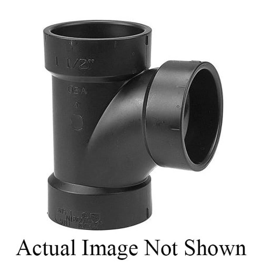 DWV Sanitary Tee, 4 x 3 in, Hub, ABS