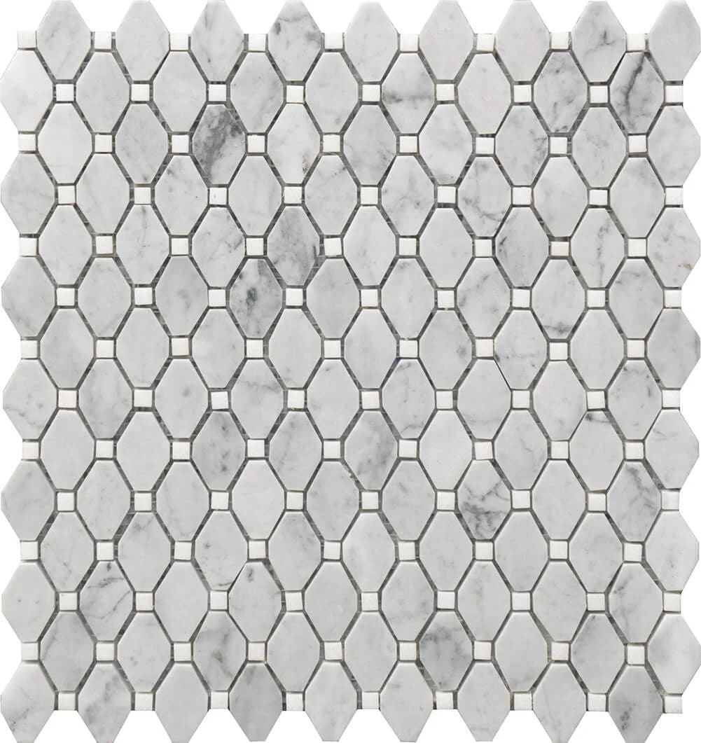 SMALL MARBLE RHOMBUS MOSAIC 12X12