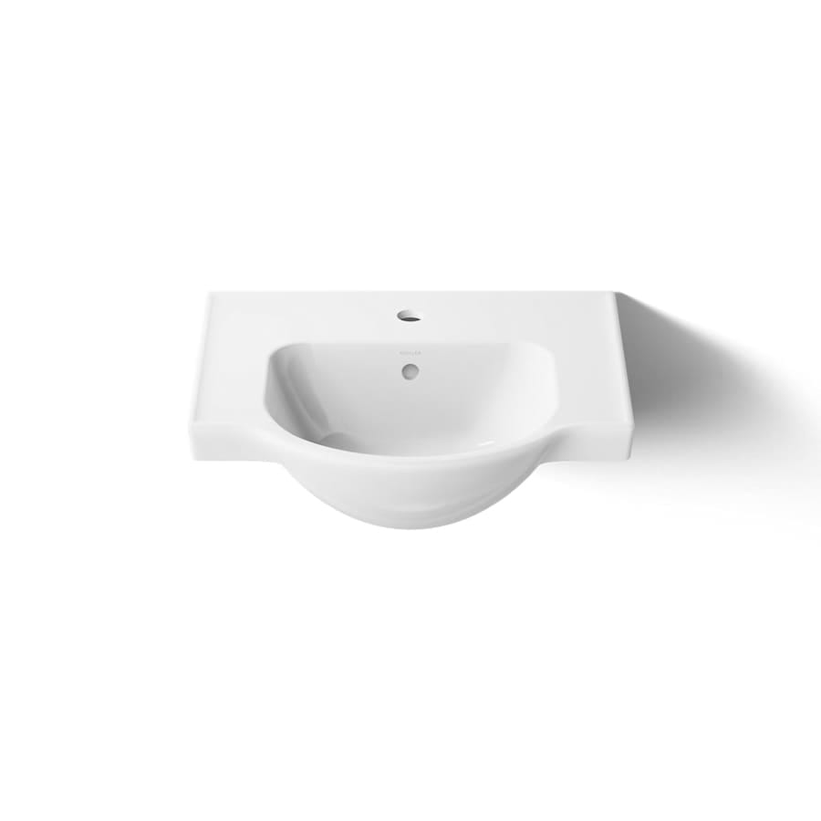 Veer 21" Pedestal Bathroom Sink with One Hole Drilled and Overflow