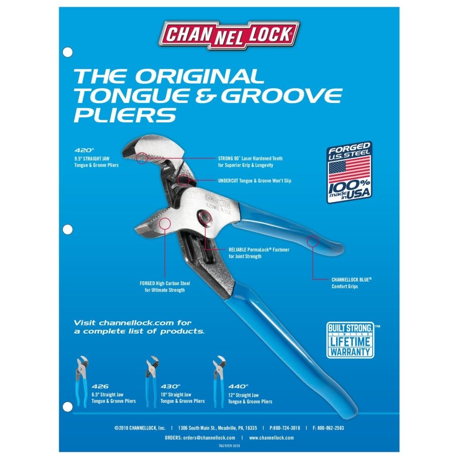 4.5 in, Tongue & Groove, Straight Jaw