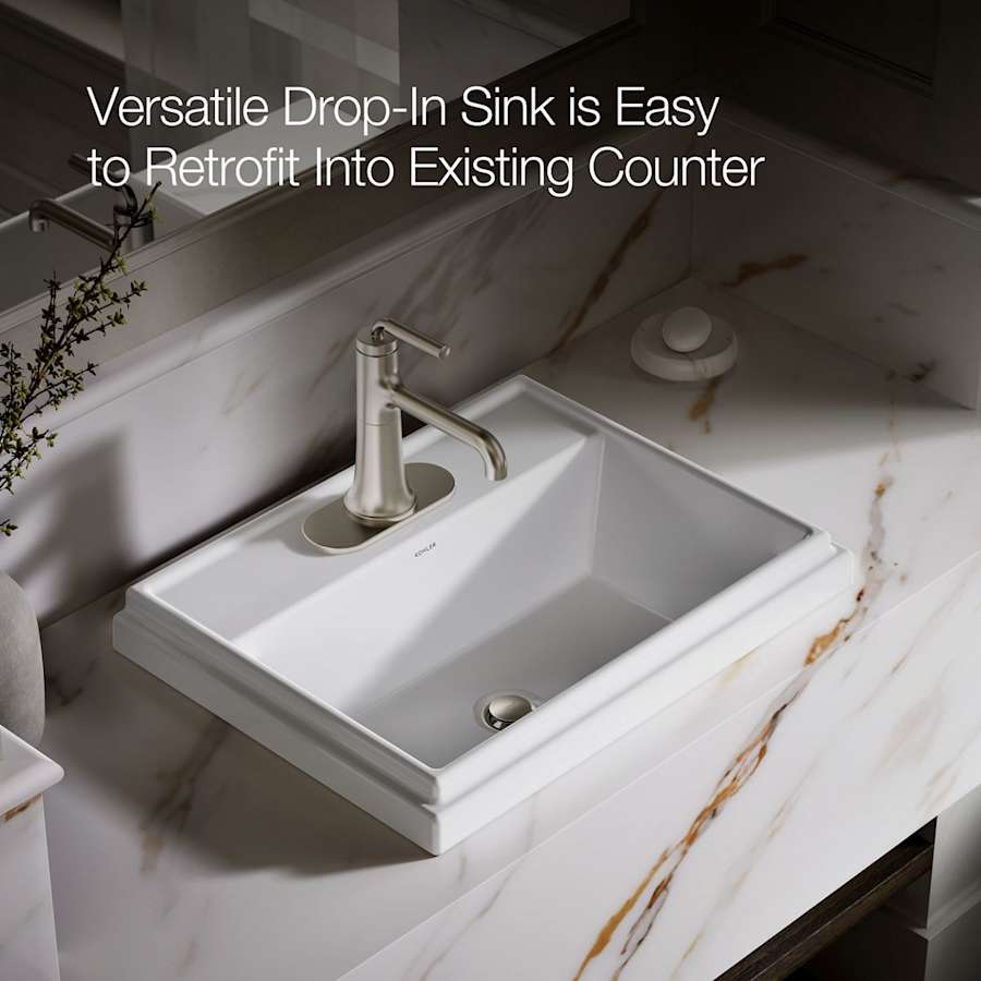 Tresham 20" Drop In Bathroom Sink with 1 Hole Drilled and Overflow