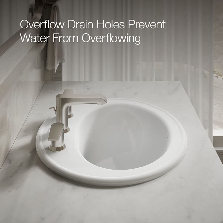 Pennington 16" Drop In Bathroom Sink with 3 Holes Drilled and Overflow