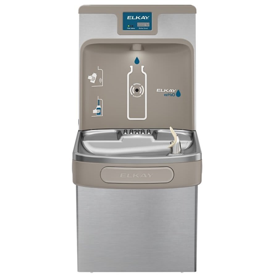 Enhanced ezH2O Bottle Filling Station and Single ADA Cooler Filtered Refrigerated Stainless