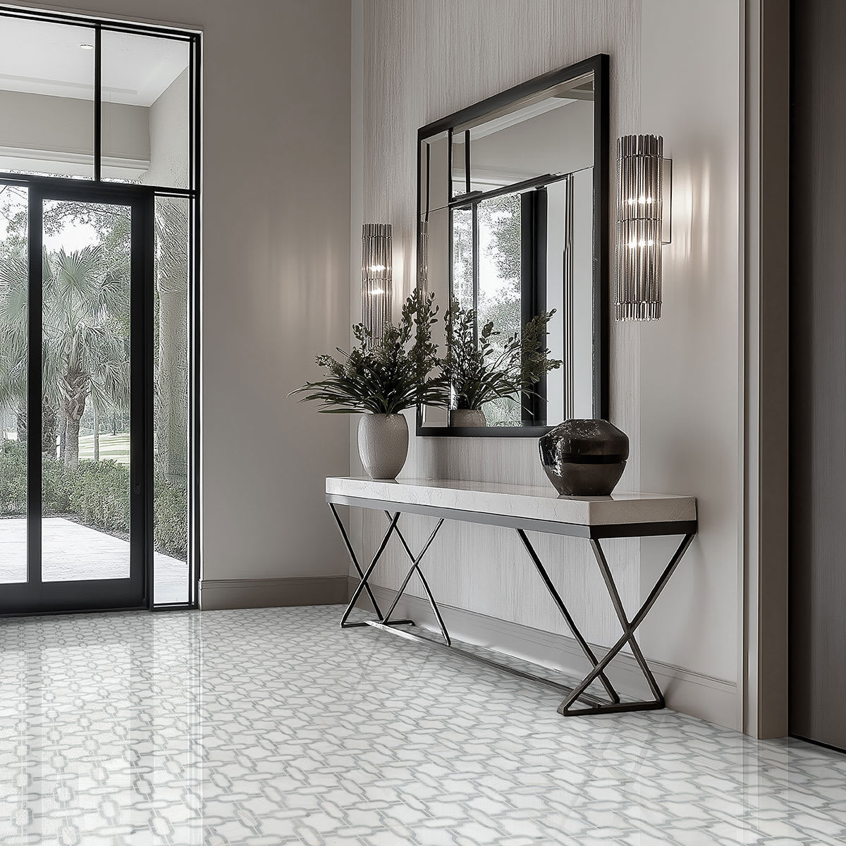 Bianco Gridwork Polished 10mm