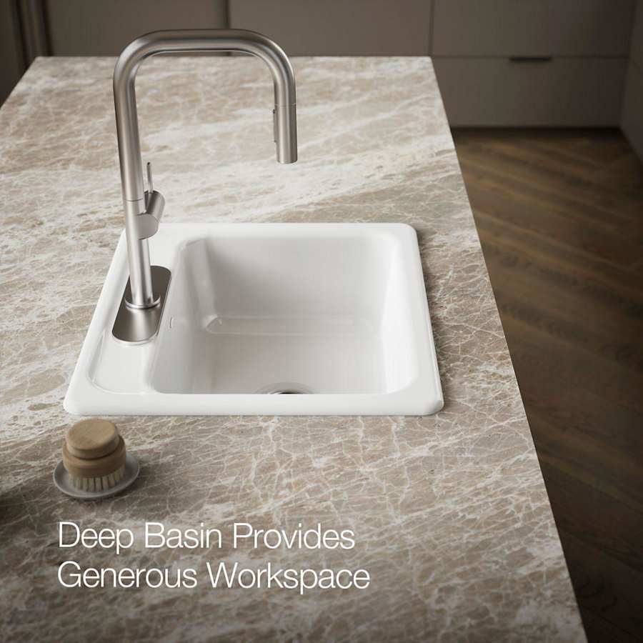 Mayfield 25" Single Basin Top-Mount Enameled Cast-Iron Kitchen Sink