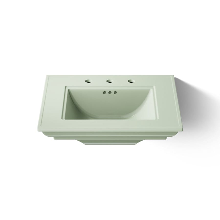 Memoirs Stately 24-1/2" Fireclay Pedestal Sink with Overflow and 3 Faucet Holes at 8" Centers