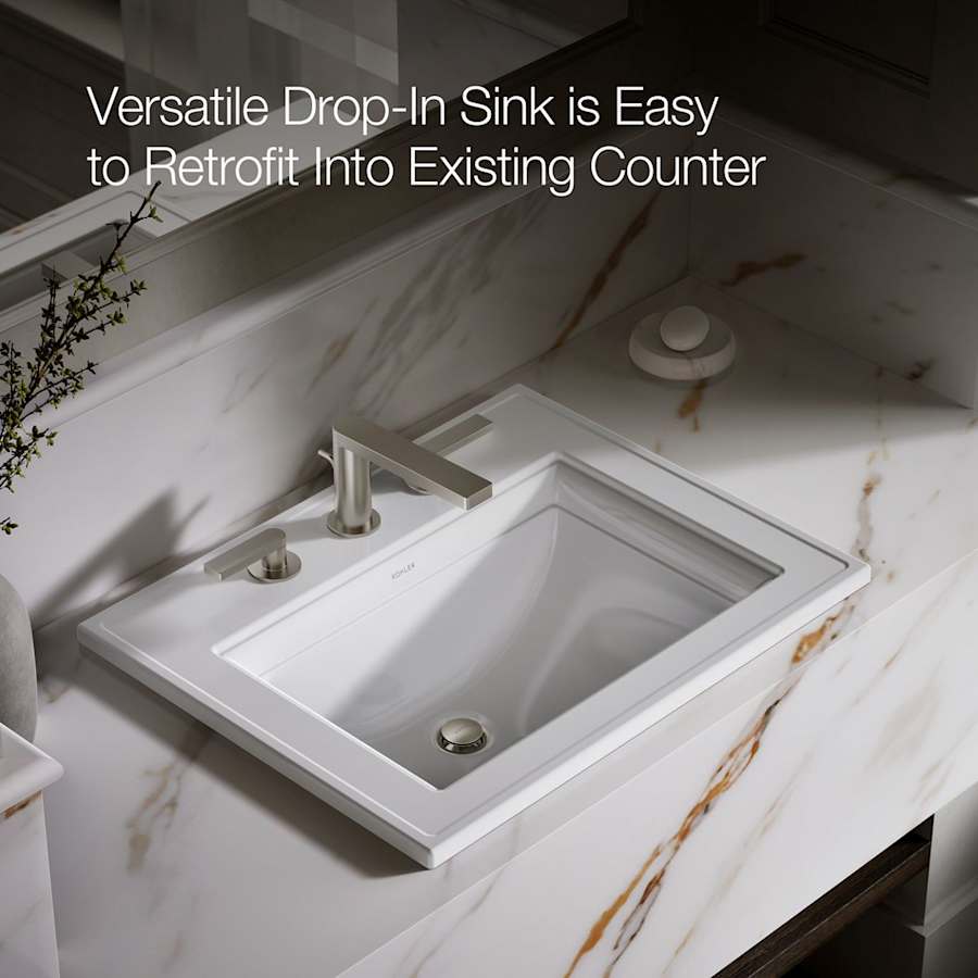 Memoirs Stately 17" Drop In Bathroom Sink with 3 Holes Drilled and Overflow