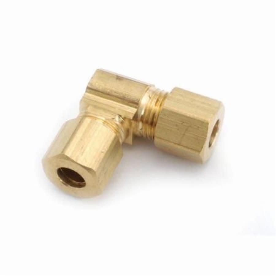 90 deg Elbow, 1/2 x 3/8 in, Comp, Brass, Rough Brass, Domestic