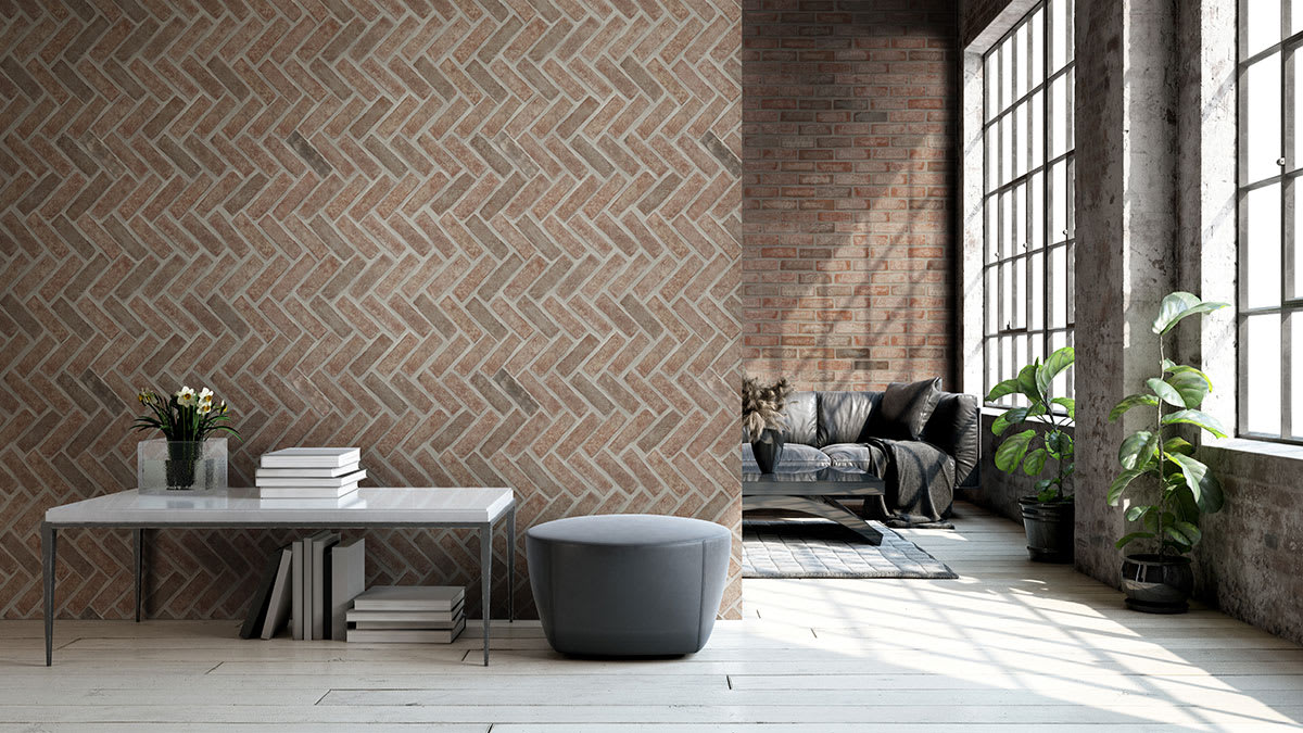 Noble Red® Clay Brick Herringbone 2..5