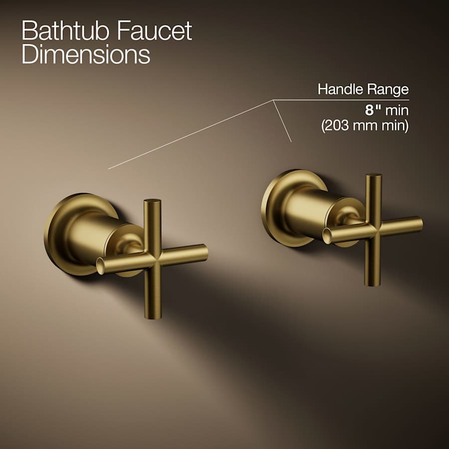Purist Deck or Wall Mounted Cross Handles for Tub Faucet