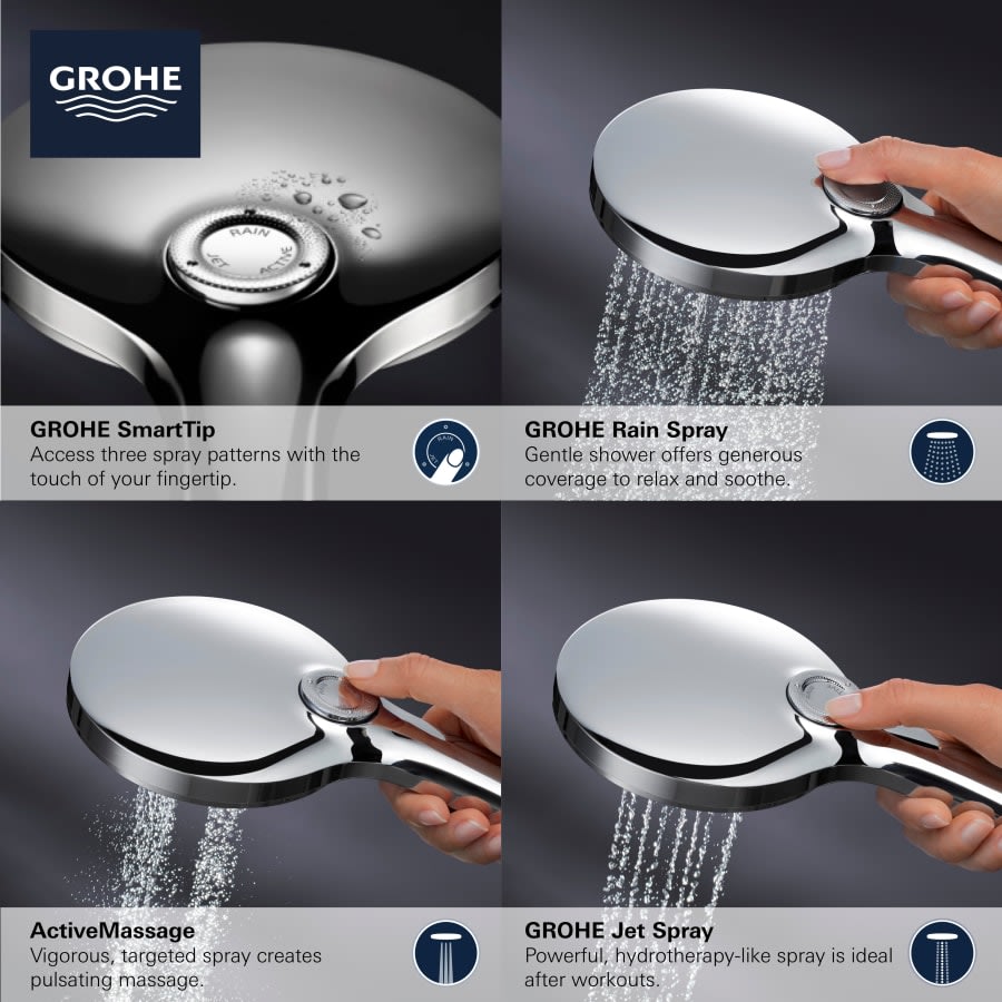 Rainshower 1.75 GPM Multi Function Hand Shower with StarLight, DreamSpray, EcoSpray and Speed Clean - Includes Hose