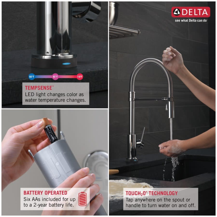 Trinsic Pre-Rinse Pull-Down Kitchen Faucet with On/Off Touch Activation, Magnetic Docking Spray Head - Limited Lifetime Warranty (5 Year on Electronic Parts)