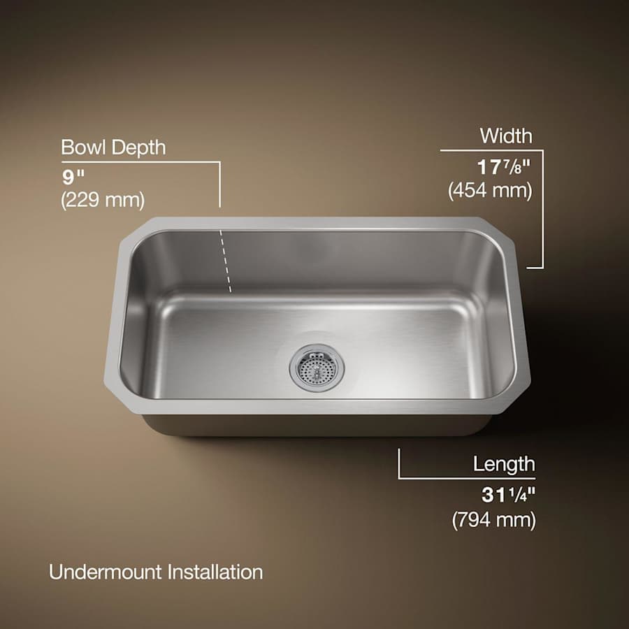 Undertone 31-1/4" Undermount Single Basin Kitchen Sink with SilentShield⢠Technology