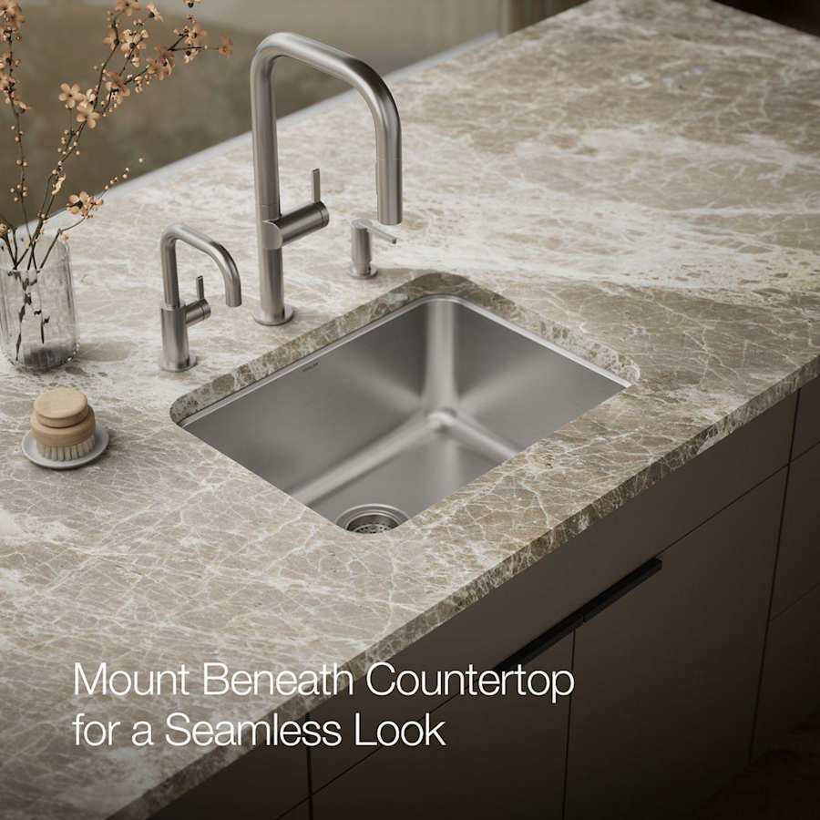 Undertone 23" Single Basin Under-Mount 18-Gauge Stainless Steel Kitchen Sink with SilentShield