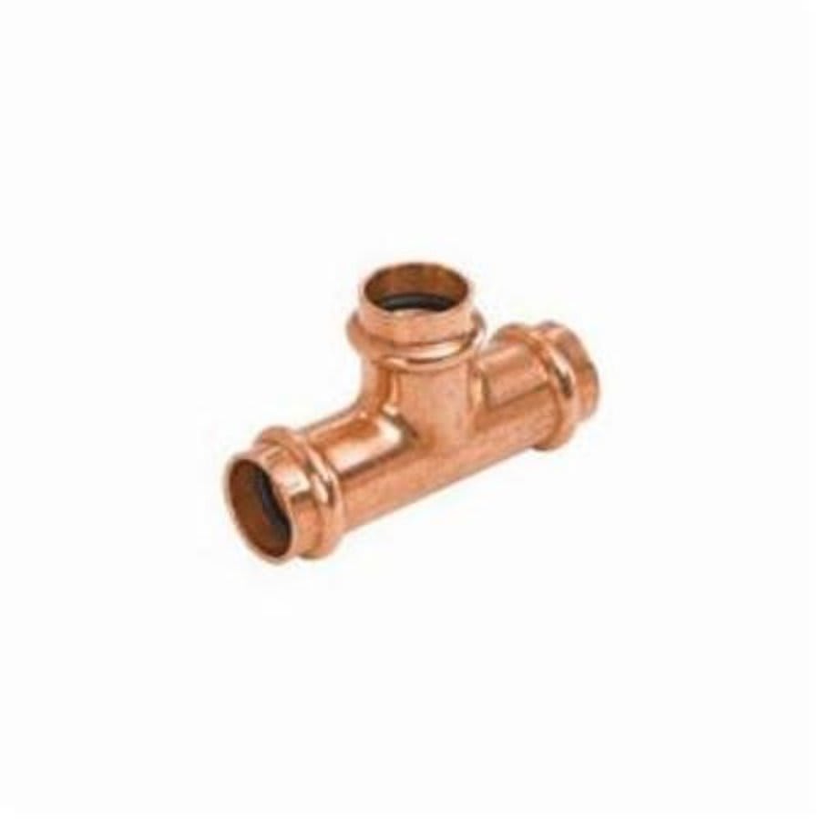 Tee, 1 x 3/4 x 1/2 in, Press, Copper