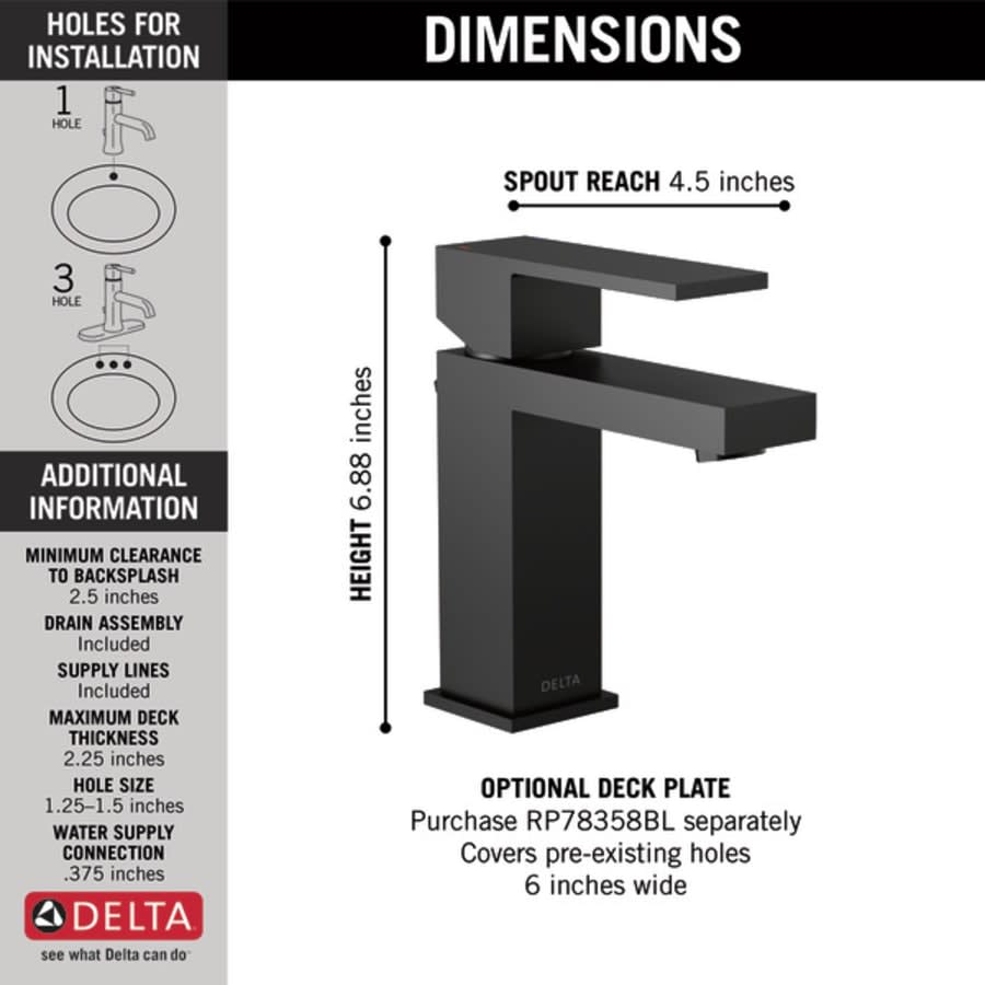 Modern 1.0 GPM Single Hole Bathroom Faucet with Push Pop-Up Drain Assembly - Includes Lifetime Warranty