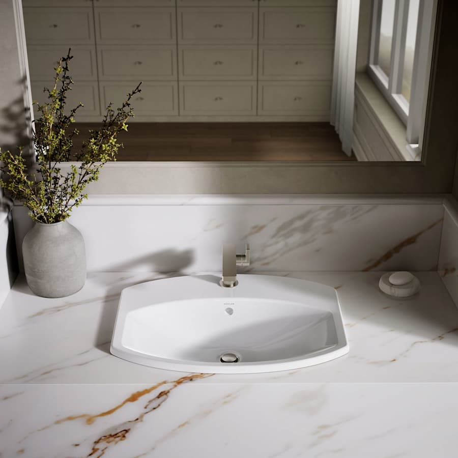 Cimarron 20-3/8" Drop In Bathroom Sink with 1 Hole Drilled and Overflow