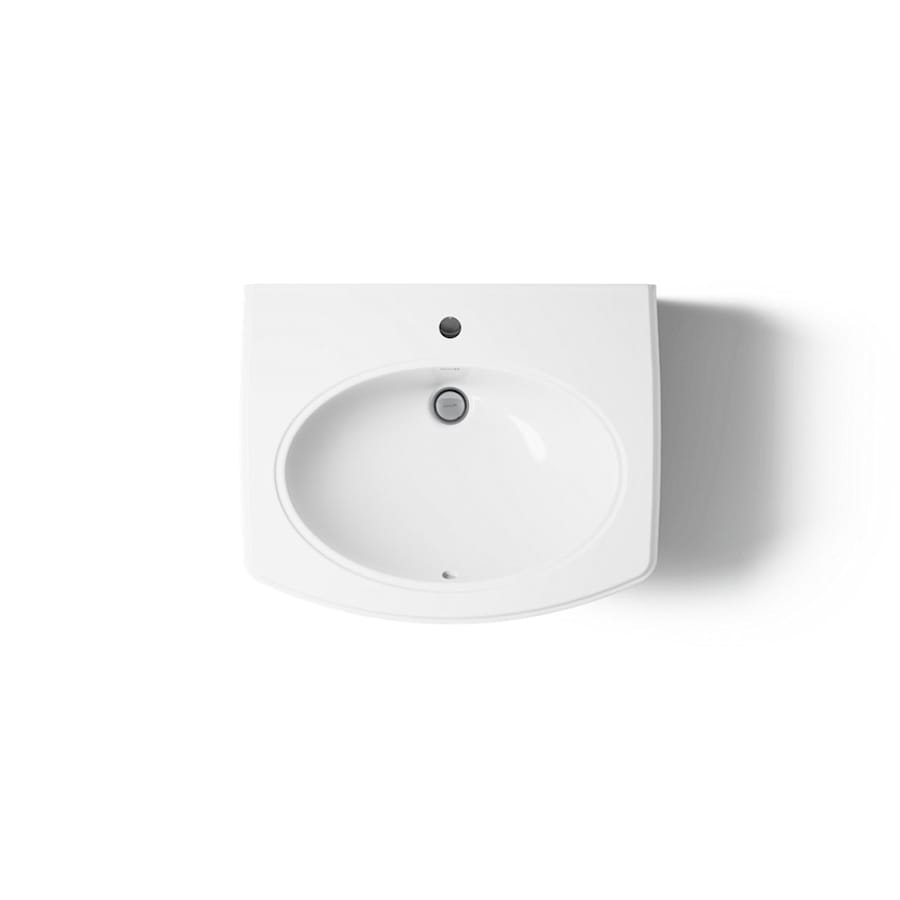 Pinoir 18" Wall Mounted Bathroom Sink with 1 Hole Drilled and Overflow