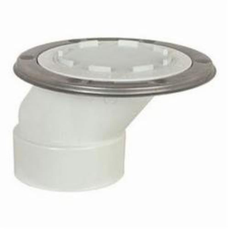 Knockout Offset Closet Flange, 4 x 3 in, Hub, PVC