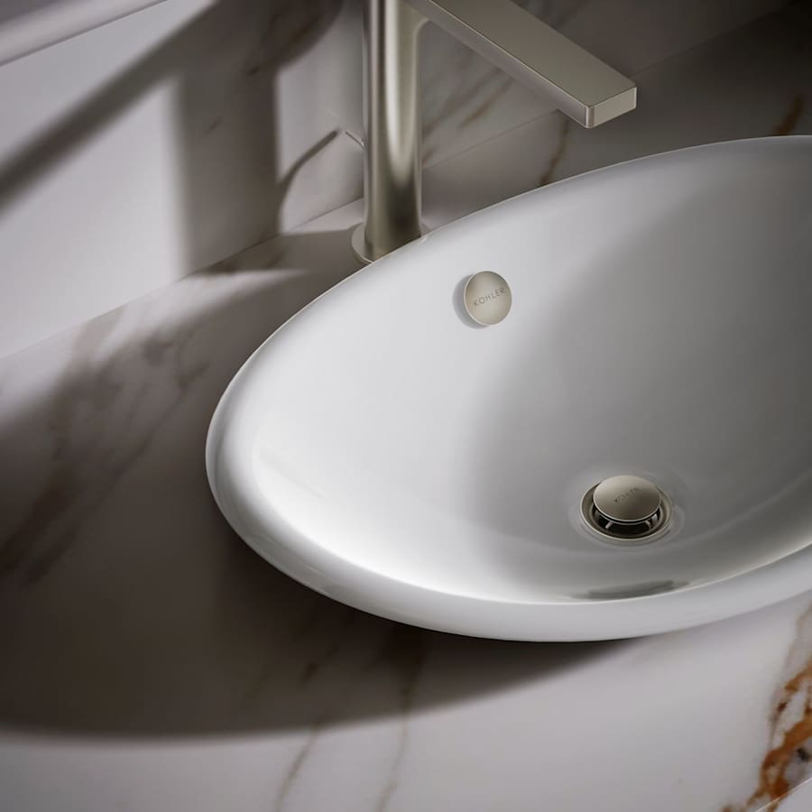 Iron Plains 20-3/4"L Cast Iron Drop-In Semi-Vessel Sink with Overflow and Black Painted Underside