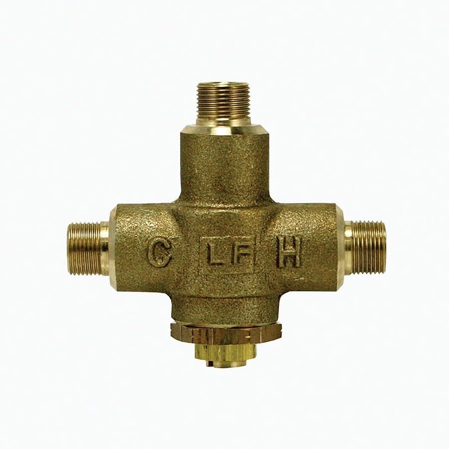 MIX-135-A Mixing Valve, 3/8 in, Comp, Metal, Rough Brass