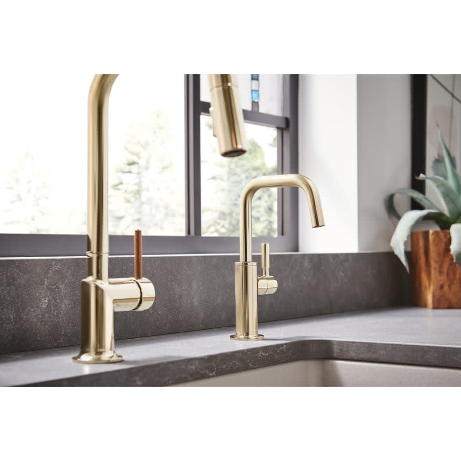 Odin 1.8 GPM Single Hole Pull Down Kitchen Faucet with Square Spout - Less Handle