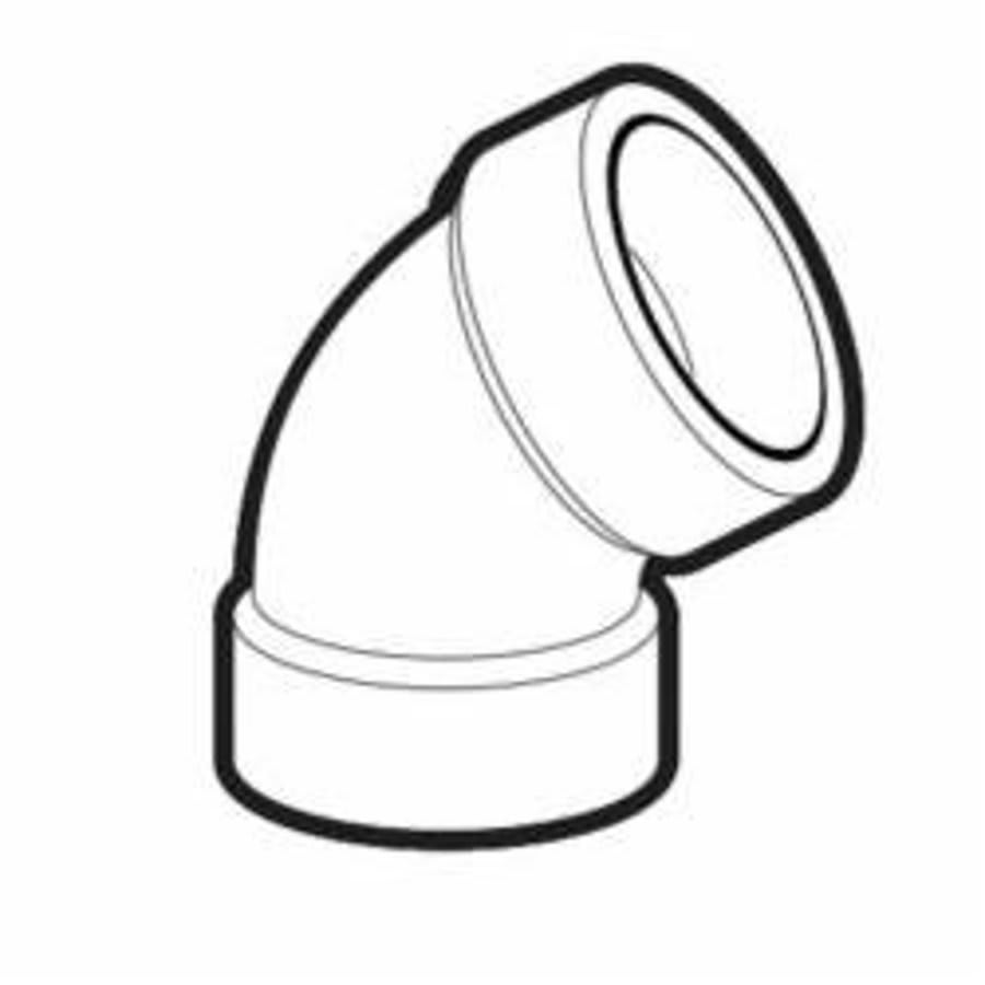 DWV 60 deg Elbow, 1-1/2 in, Hub, ABS